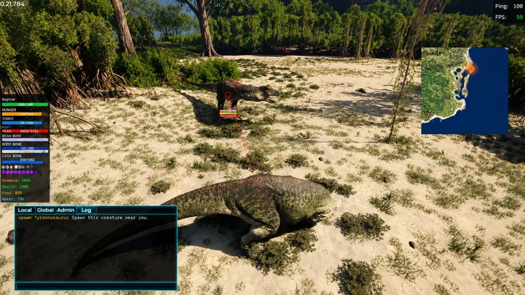 In-menu aimbot controls with FOV ring and bone priority for The Isle