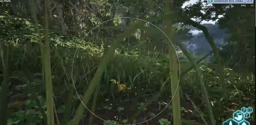 The Isle Evrima soft aim FOV ring tracking creatures through tall grass
